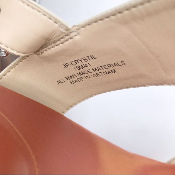 Jessica Simpson CRYSTIL Cream Brown Chunky Wood Platform Sandals - Picture 13 of 16